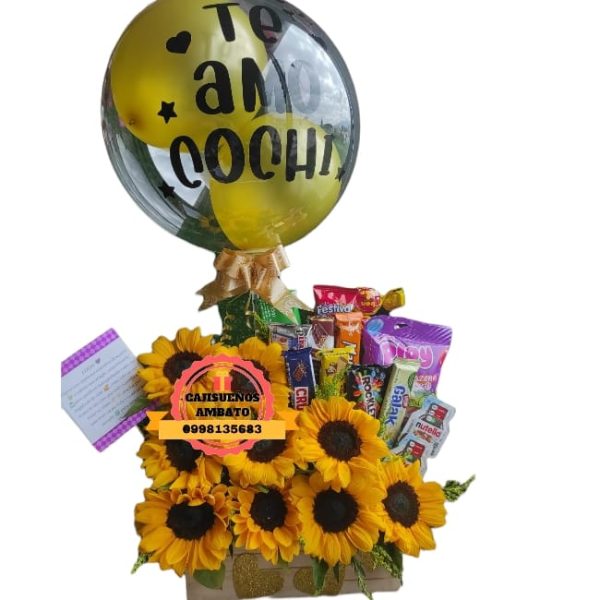 Adoración regalos con girasoles ambato